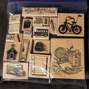 18 School Days Rubber Stamp Set